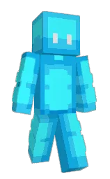 cyan / aqua and cerulean Minecraft skin — Slim model — first worn by Unesqo