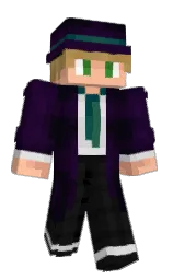 Frimak's Minecraft skin wearing the Purple Heart cape