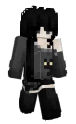 black and ship gray Minecraft skin — Slim model — first worn by SpiderCurio