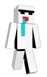 white and black Minecraft skin — Classic model — first worn by HinaBoy