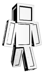 black and white Minecraft skin — Classic model