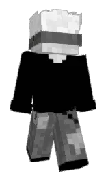 black and white Minecraft skin — Slim model