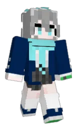 prussian blue and silver chalice Minecraft skin — Slim model
