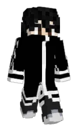 black and white Minecraft skin — Slim model