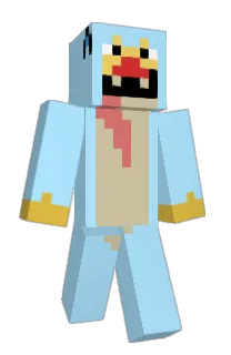 Front of Bluted's skin
