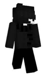 black and cod gray Minecraft skin — Slim model — first worn by Ijdel