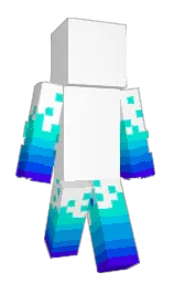 white and bright turquoise Minecraft skin — Slim model — first worn by LiaaTV