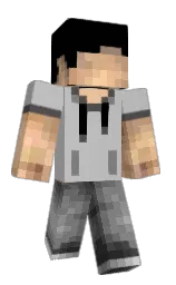 silver and black Minecraft skin — Classic model — first worn by sunneyd
