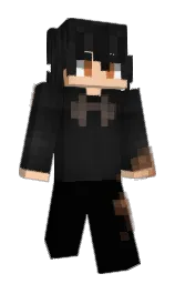 black and cod gray Minecraft skin — Slim model — first worn by Elias_923
