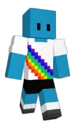 black and white Minecraft skin — Classic model — first worn by WTR209