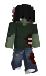 black and woodsmoke Minecraft skin — Slim model — first worn by JarDateien