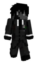 black and cod gray Minecraft skin — Classic model — first worn by _Zayro_