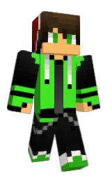 black and koromiko Minecraft skin — Classic model — first worn by skylineten