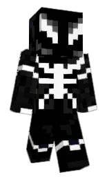black and white Minecraft skin — Classic model