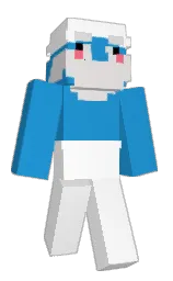 curious blue and white Minecraft skin — Classic model