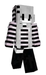 black and twilight blue Minecraft skin — Slim model — first worn by Telmy