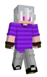 electric violet and purple heart Minecraft skin — Slim model — first worn by meboredd