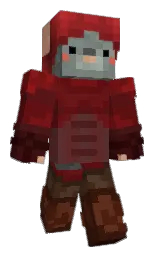 dark tan and aubergine Minecraft skin — Classic model