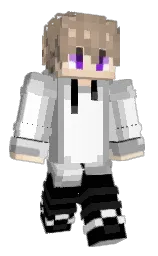 black and white Minecraft skin — Classic model