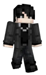 black and cod gray Minecraft skin — Classic model — first worn by LiVas0