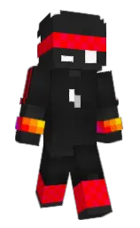 mine shaft and torch red Minecraft skin — Slim model