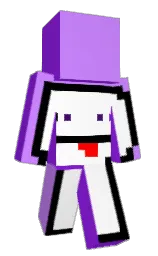electric violet and black Minecraft skin — Classic model — first worn by _Vedu_