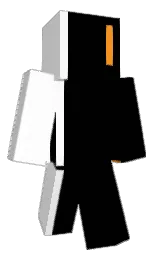 black and vermilion Minecraft skin — Classic model — first worn by EKIM1406