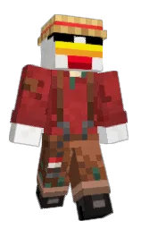 concrete and well read Minecraft skin — Classic model — first worn by ChefTDS