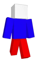 blue and red Minecraft skin — Classic model — first worn by Veles00