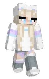white and mercury Minecraft skin — Slim model — first worn by FluffMallow