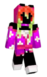 black and electric violet Minecraft skin — Slim model — first worn by Hebipider