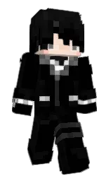 black and cod gray Minecraft skin — Classic model — first worn by d4nwaru