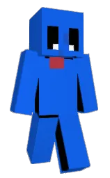 blue ribbon and medium carmine Minecraft skin — Classic model