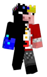 black and bright red Minecraft skin — Classic model — first worn by JCMasonBee