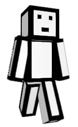 black and white Minecraft skin — Slim model