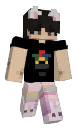 black and cameo Minecraft skin — Classic model — first worn by aljk67