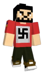 Geezerlove's Minecraft skin wearing the Menace cape