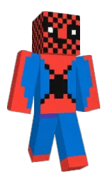 science blue and red orange Minecraft skin — Classic model