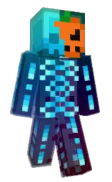 black and bright turquoise Minecraft skin — Classic model — first worn by JaCkperByte