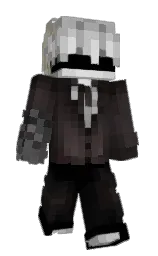 black and cod gray Minecraft skin — Slim model — first worn by kxyvn
