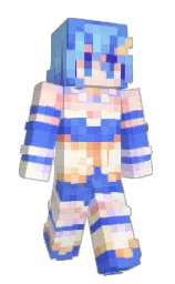 Minecraft-Skin in cornflower blue und orange white — Modell: Schmal