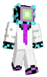 white and black Minecraft skin — Classic model — first worn by Nihuw