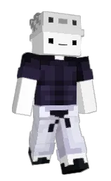 white and cinder Minecraft skin — Slim model — first worn by zzMiaw
