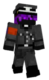 black and cod gray Minecraft skin — Classic model — first worn by Alez148_ForScore