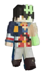 Qbedience's Minecraft skin wearing the Purple Heart cape