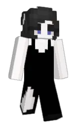 black and hint of red Minecraft skin — Slim model