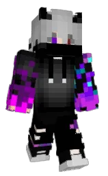 black and cod gray Minecraft skin — Classic model — first worn by DRP0LL0