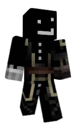 black and blue charcoal Minecraft skin — Classic model — first worn by AtlasEnjoyer