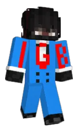 black and dodger blue Minecraft skin — Classic model