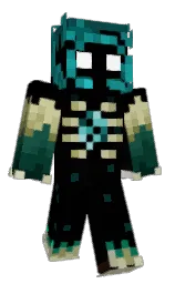 black and deep sea green Minecraft skin — Classic model